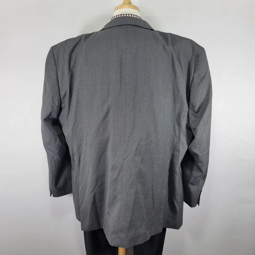Stafford Men's Travel Suit Separate Sport Coat Two Button Gray‎ Wool Blend 54R